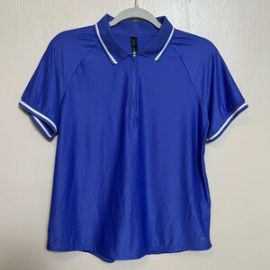 Mondetta Women's Shirt Short Sleeve Collar‎ Golf  Tennis Periwinkle Blue Size M